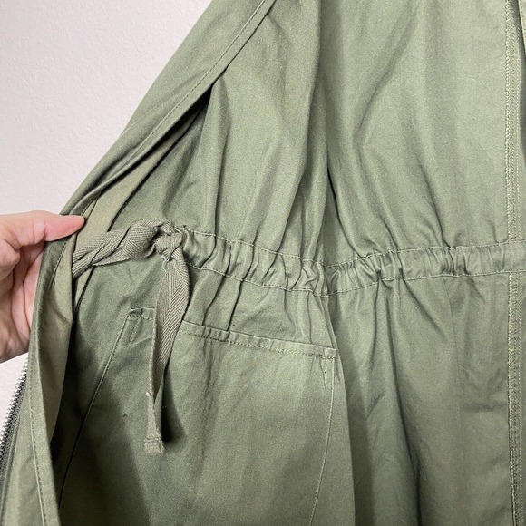 RO & DE Olive Utility Drawstring Waist Long Vest Sz XS - Picture 9 of 10